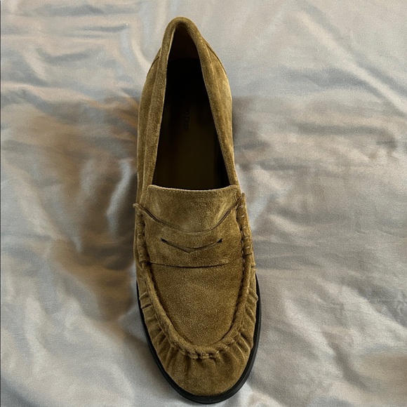 Massimo Dutti Women’s  Split Leather Brown Suede  Loafers - Picture 2 of 11